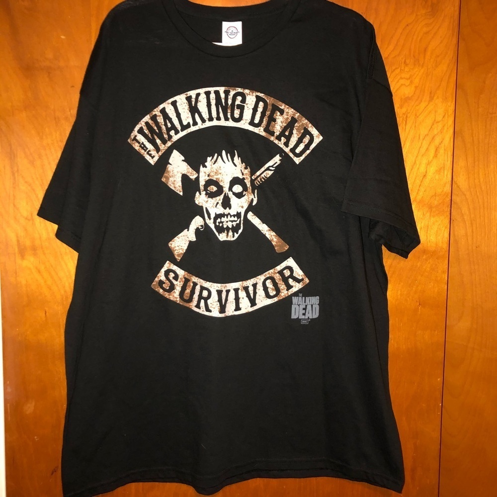 Men the walking dead survivor zombie T-shirt 2xl